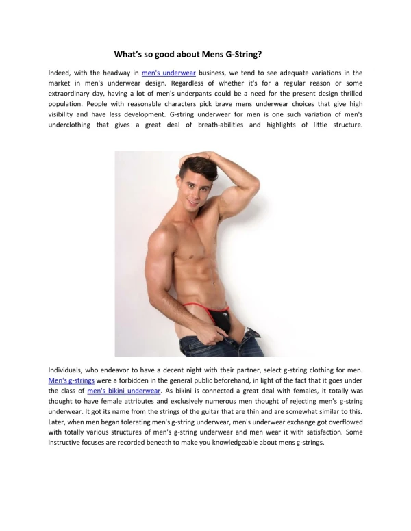 what s so good about mens g string