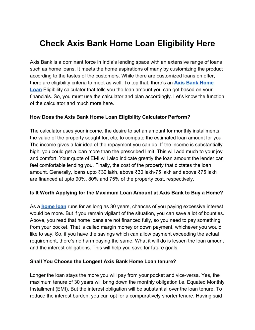 check axis bank home loan eligibility here