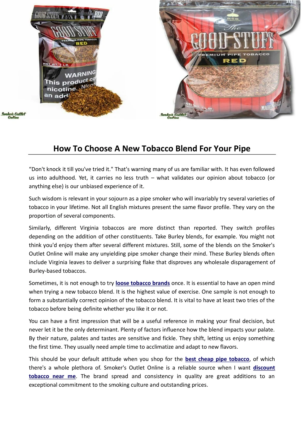 how to choose a new tobacco blend for your pipe