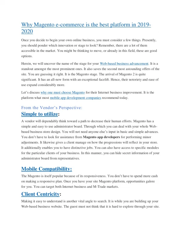 why magento e commerce is the best platform