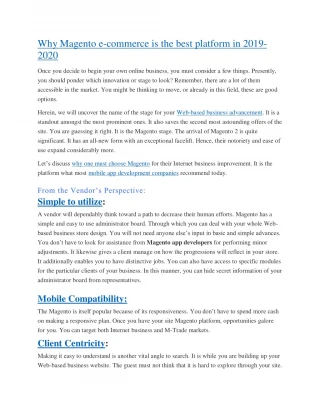 Why Magento e-commerce is the best platform in 2019-2020 - slide 1