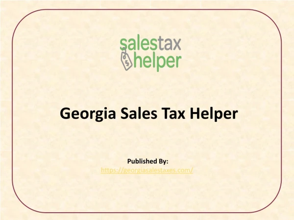 Georgia Sales Tax Helper