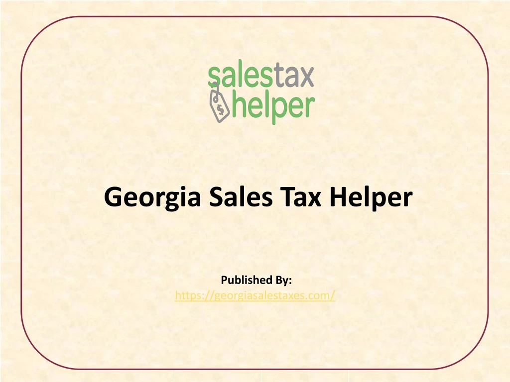 georgia sales tax helper published by https georgiasalestaxes com