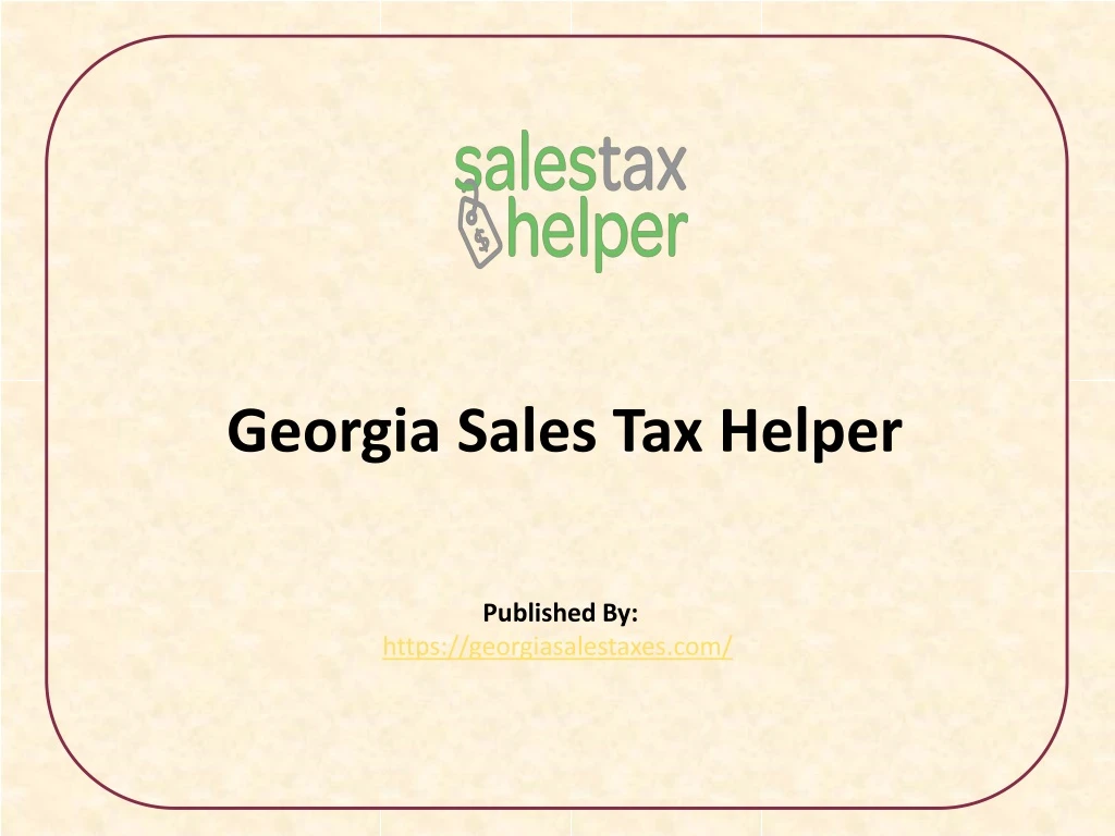 PPT Sales Tax Helper PowerPoint Presentation, free download