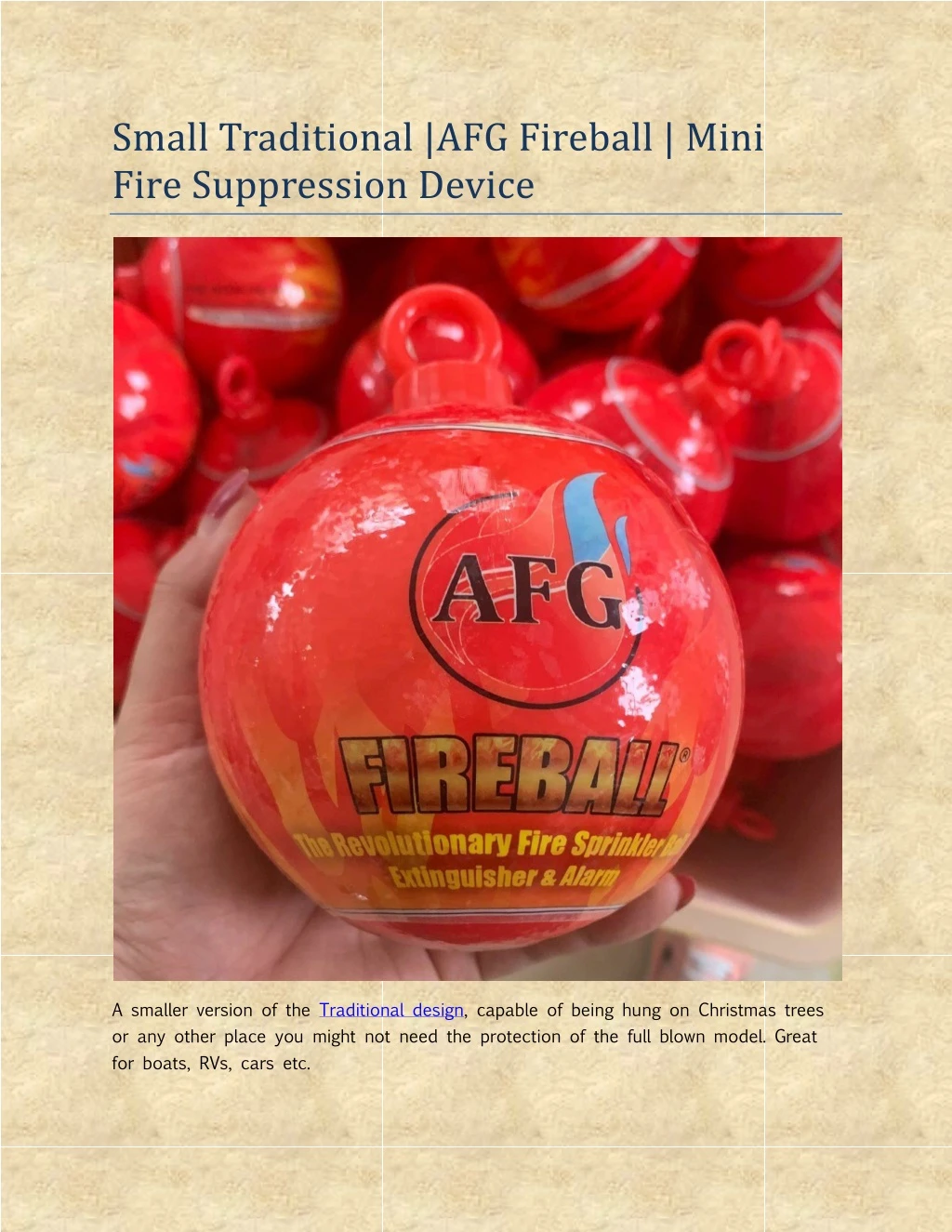 PPT - Small Traditional |AFG Fireball | Mini Fire Suppression Device ...