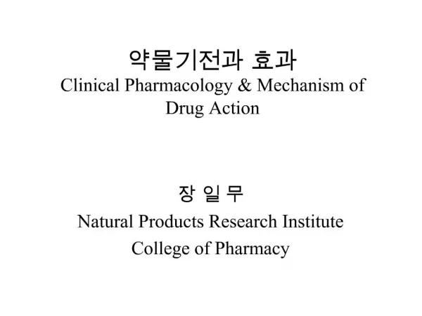 Clinical Pharmacology Mechanism of Drug Action