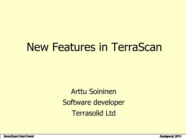 New Features in TerraScan