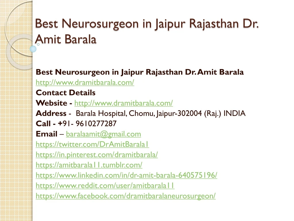 best neurosurgeon in jaipur rajasthan dr amit barala