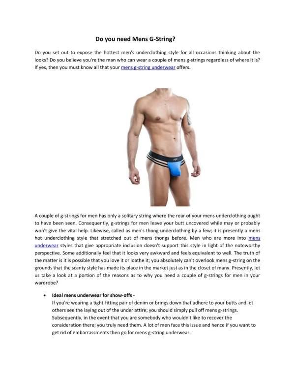 do you need mens g string