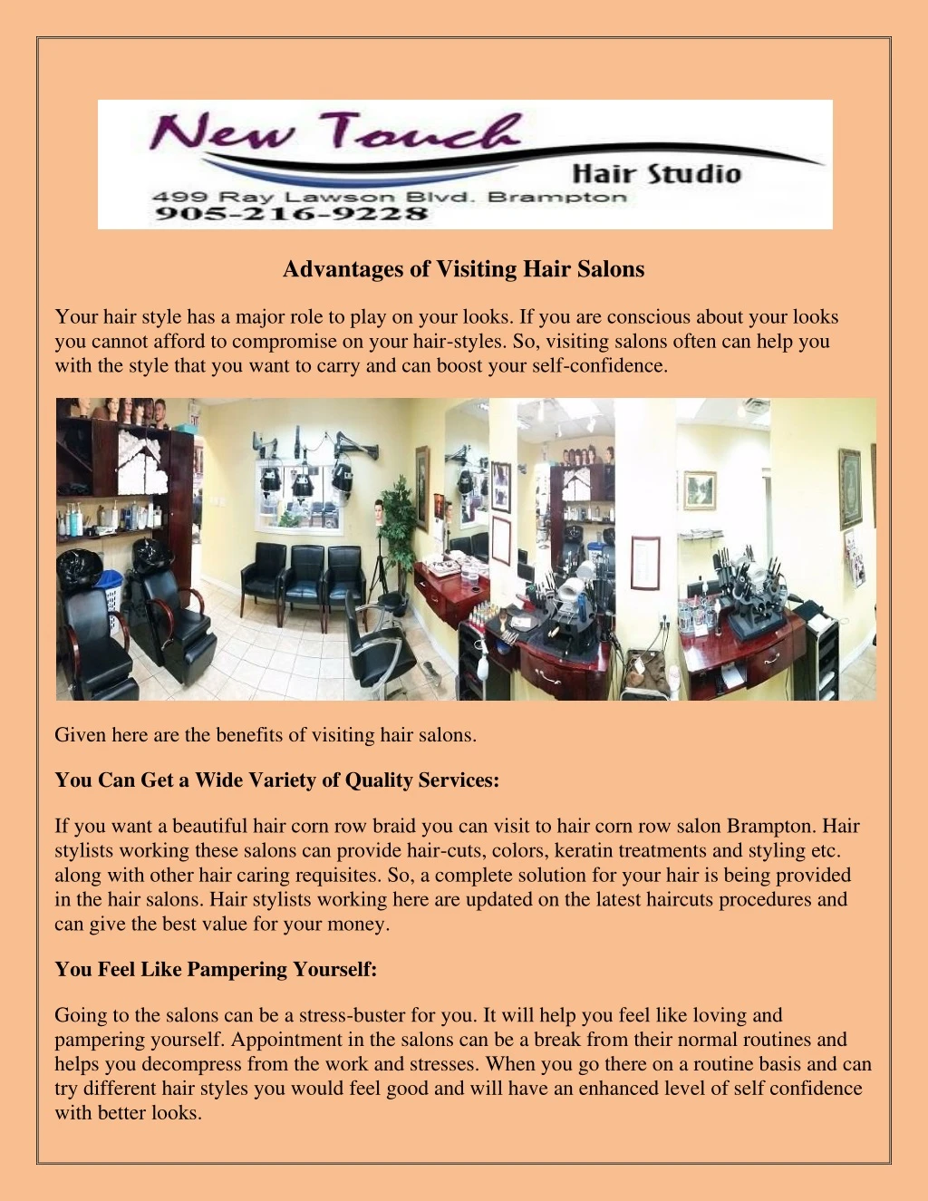 advantages of visiting hair salons