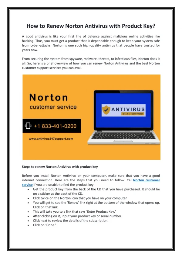 How to Renew Norton Antivirus with Product Key?