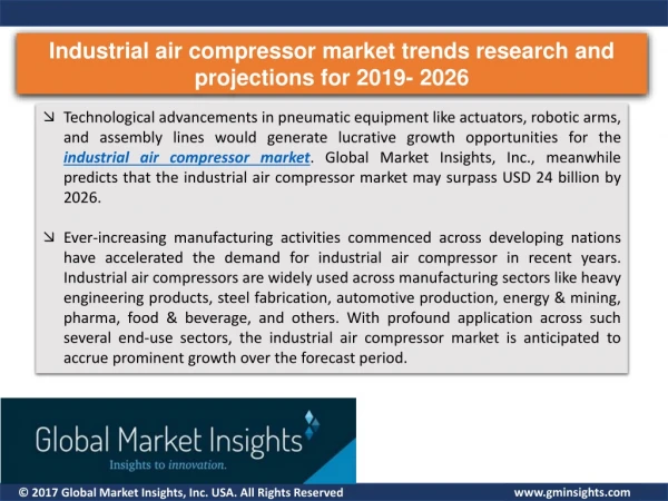 Industrial air compressor market growth outlook 2026
