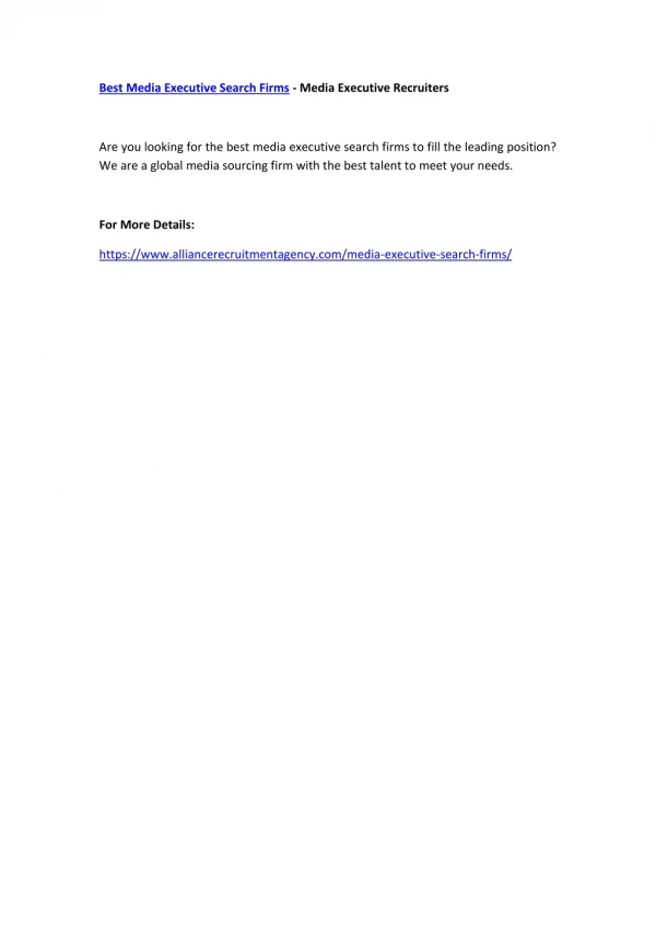 best media executive search firms media executive