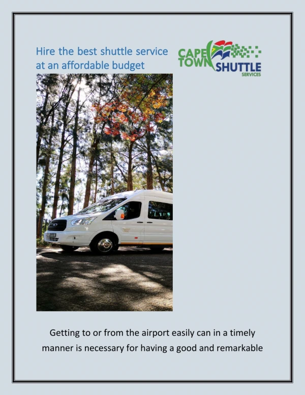 Hire the best shuttle service at an affordable budget