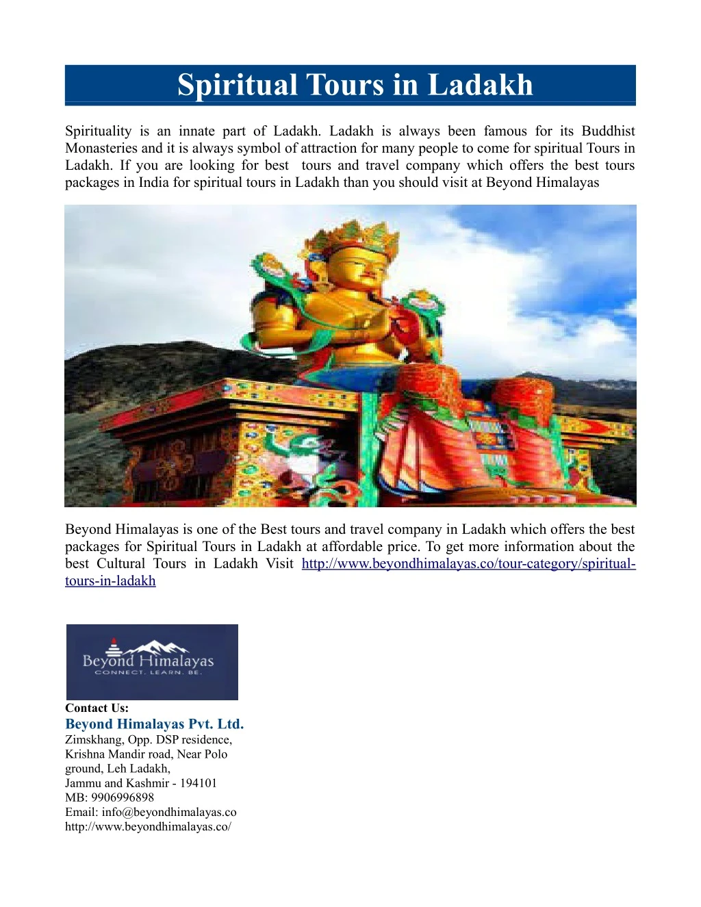 spiritual tours in ladakh