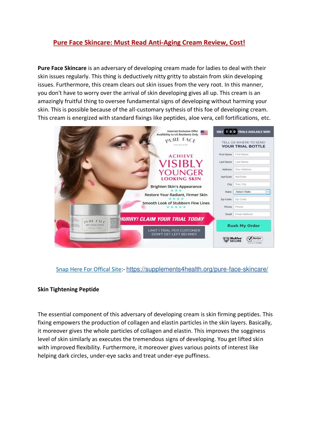 pure face skincare must read anti aging cream