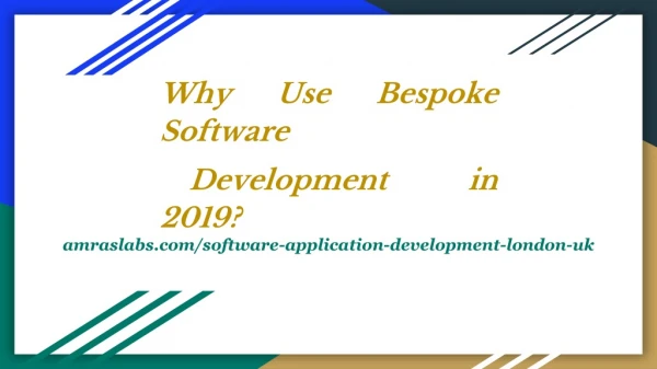 Bespoke Software Development London