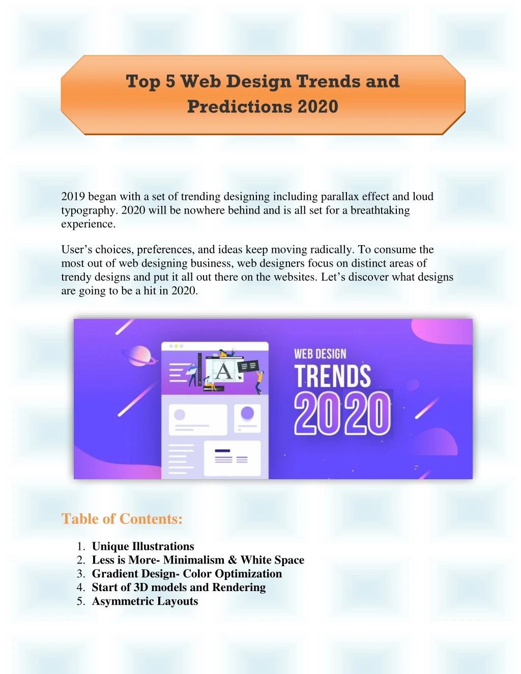 top 5 web design trends and predictions 2020