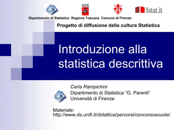 Introduzione alla statistica descrittiva
