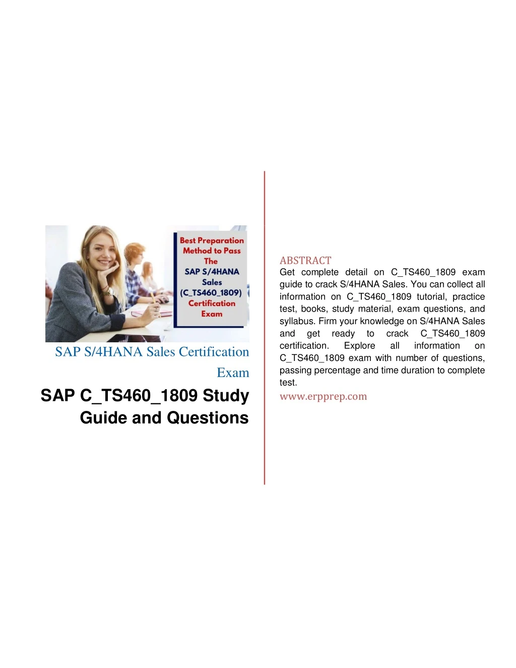 abstract get complete detail on c ts460 1809 exam