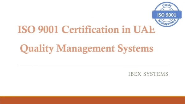 iso 9001 certification in uae quality management systems