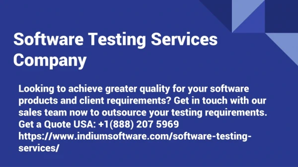 software testing services company