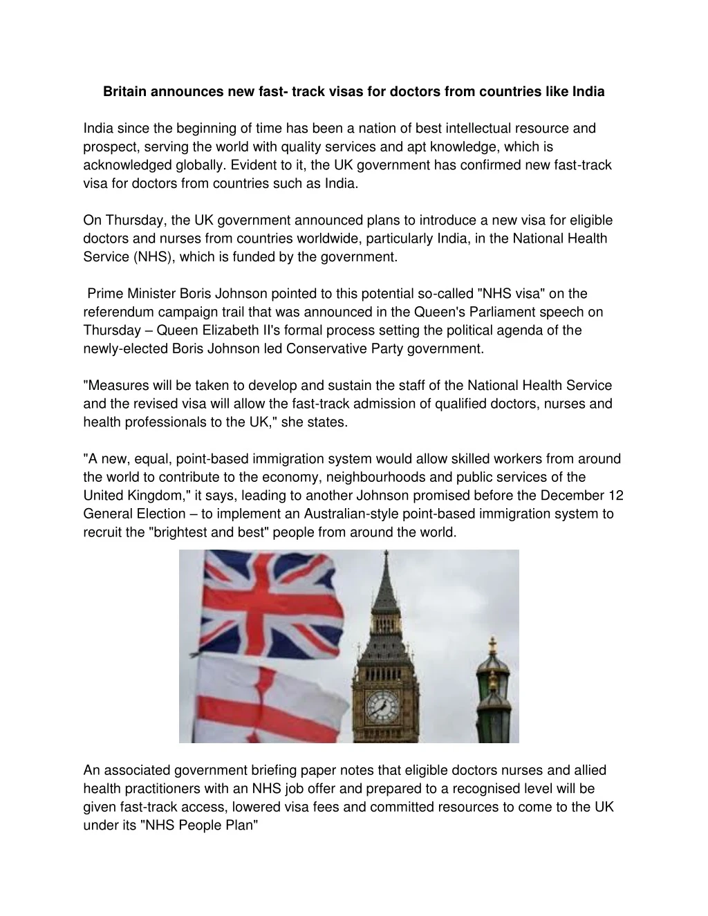 britain announces new fast track visas