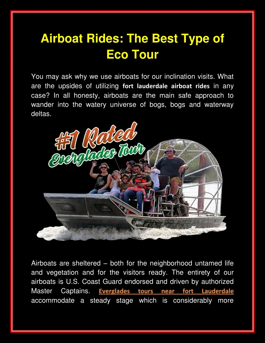 airboat rides the best type of eco tour