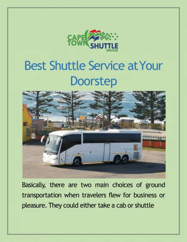 Best Shuttle Service at Your Doorstep