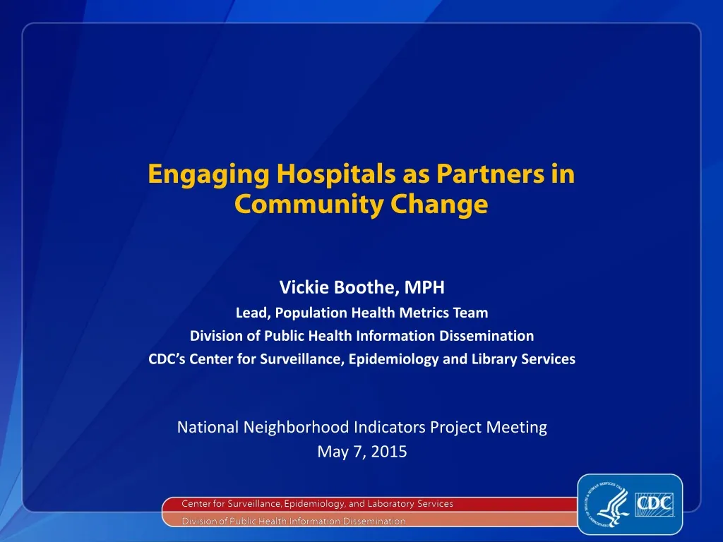 engaging hospitals as partners in community change