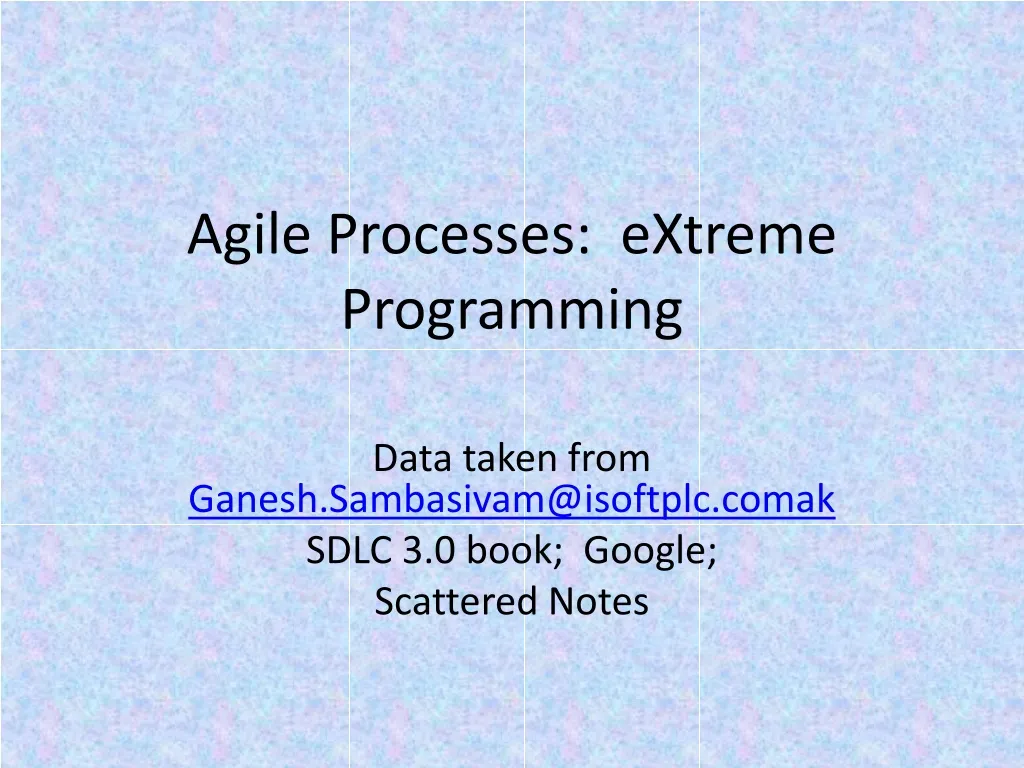 agile processes extreme programming