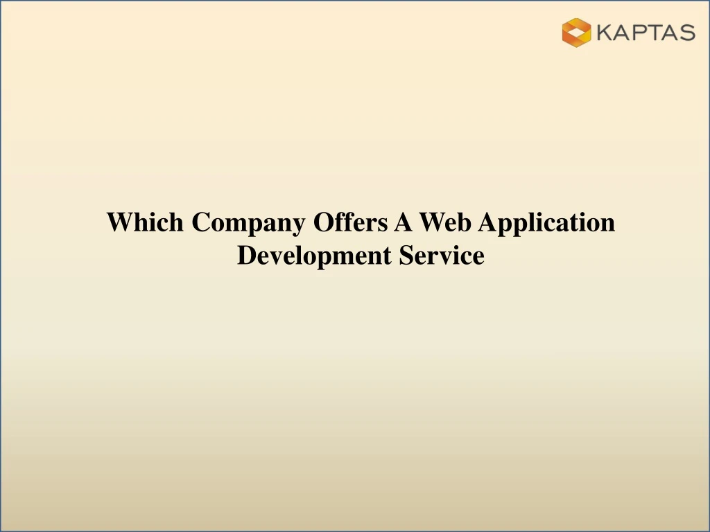 which company offers a web application