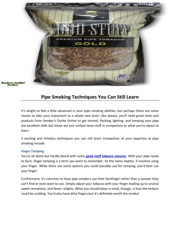 pipe smoking techniques you can still learn