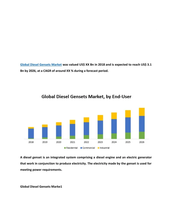 global diesel gensets market was valued