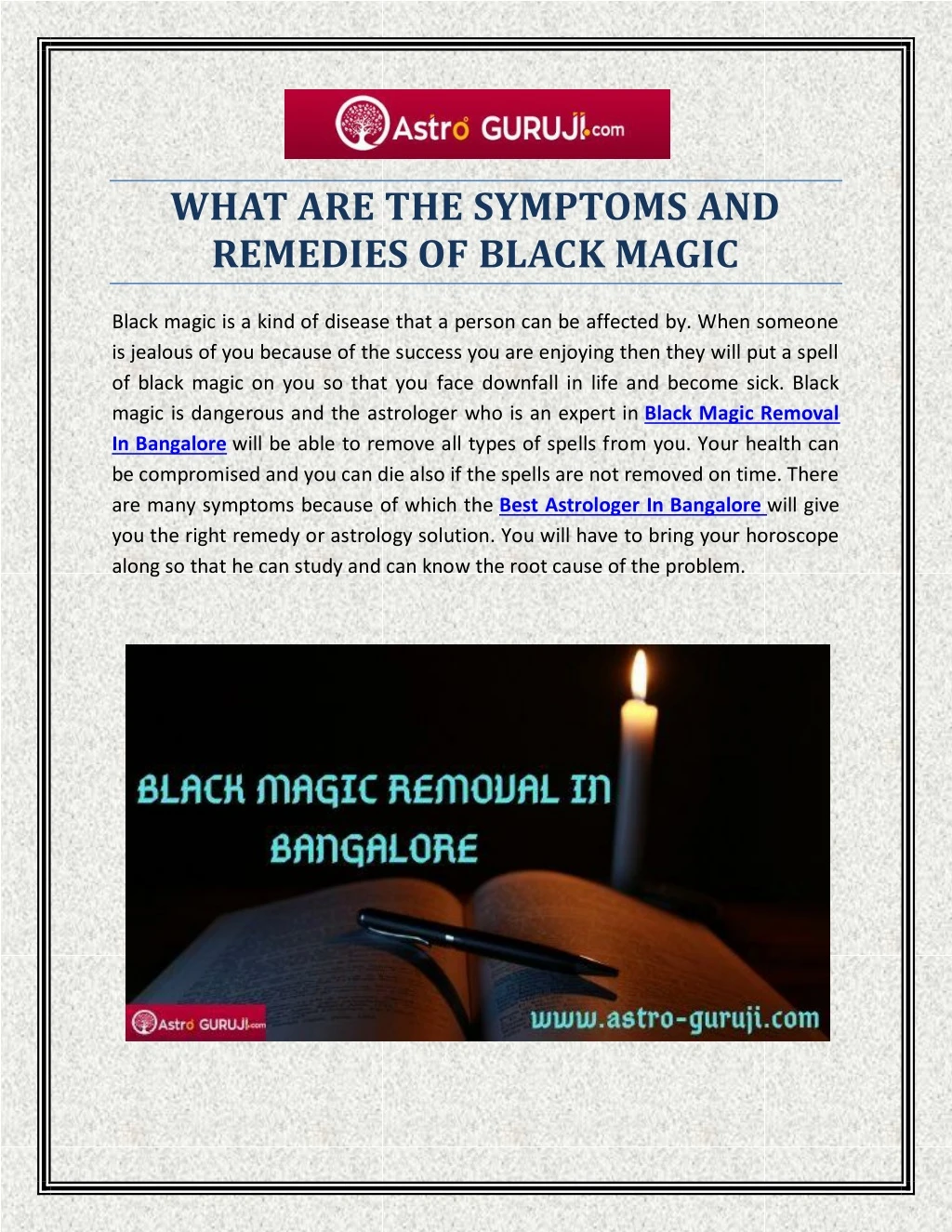 what are the symptoms and remedies of black magic