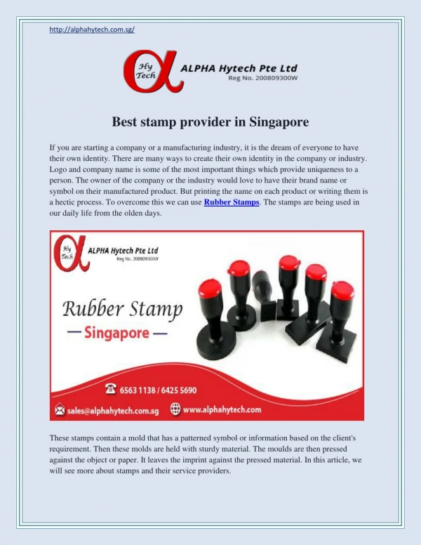 Best Stamp Provider in Singapore
