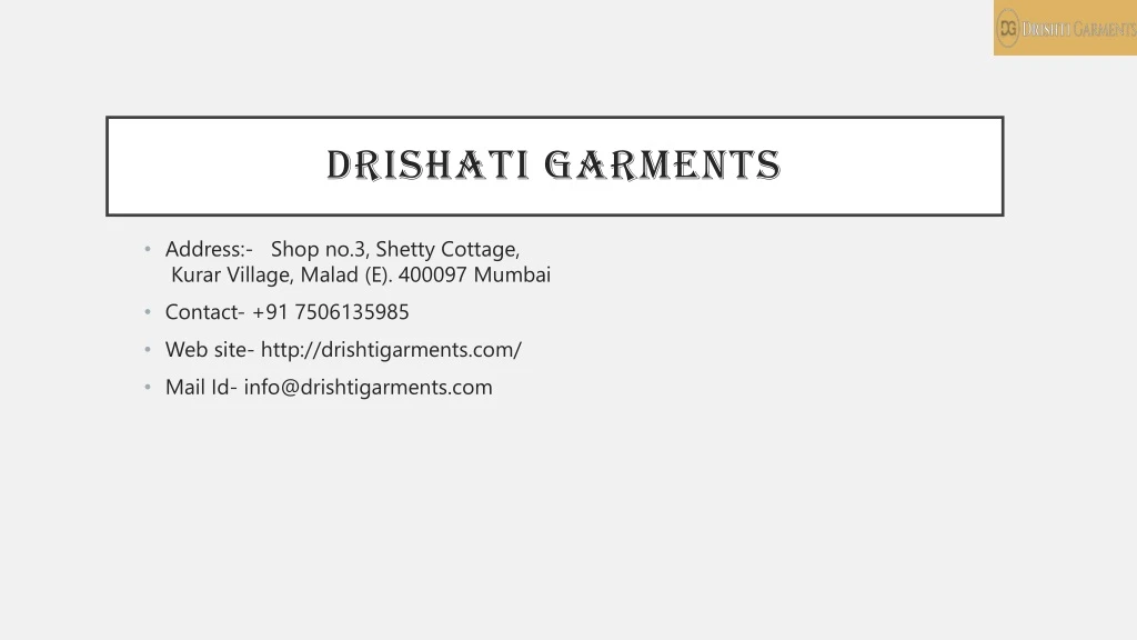 drishati garments