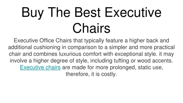 Buy The Best Executive Chair At Reasonable Price