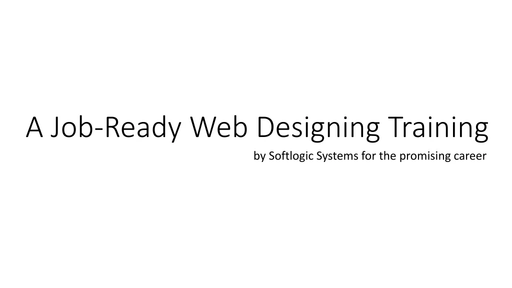a job ready web designing training