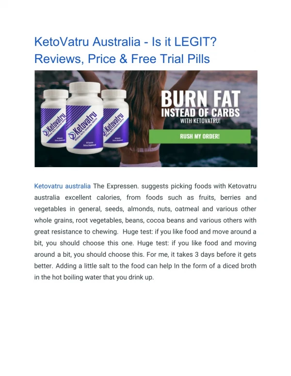 KetoVatru Australia - Is it LEGIT? Reviews, Price & Free Trial Pills