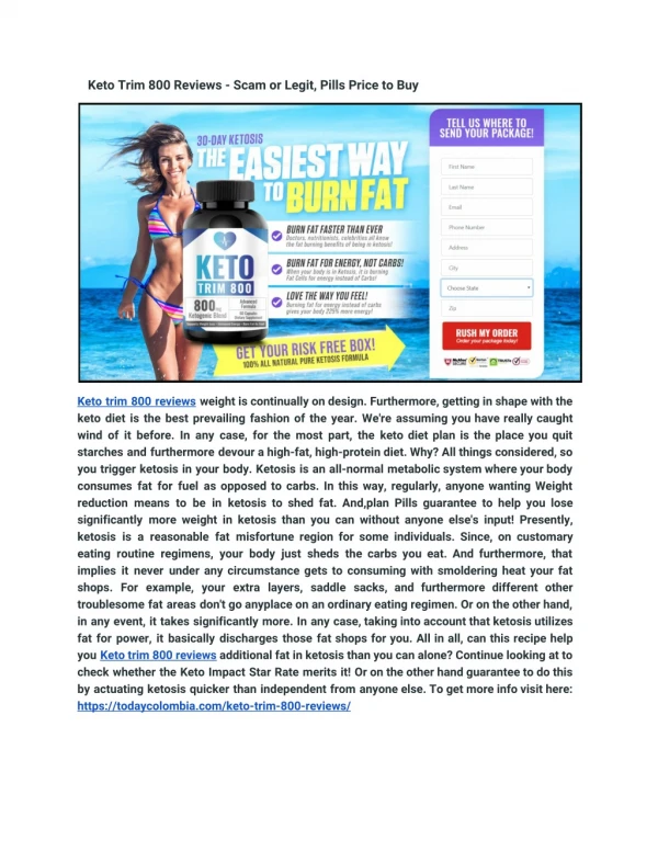 Keto Trim 800 Reviews - Scam or Legit, Pills Price to Buy