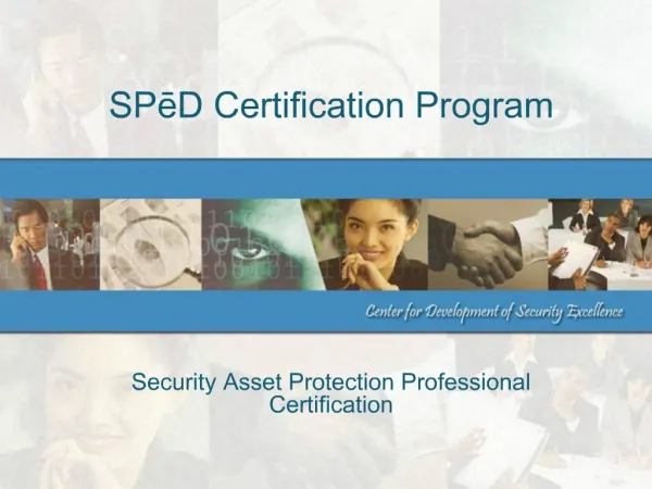 SPeD Certification Program
