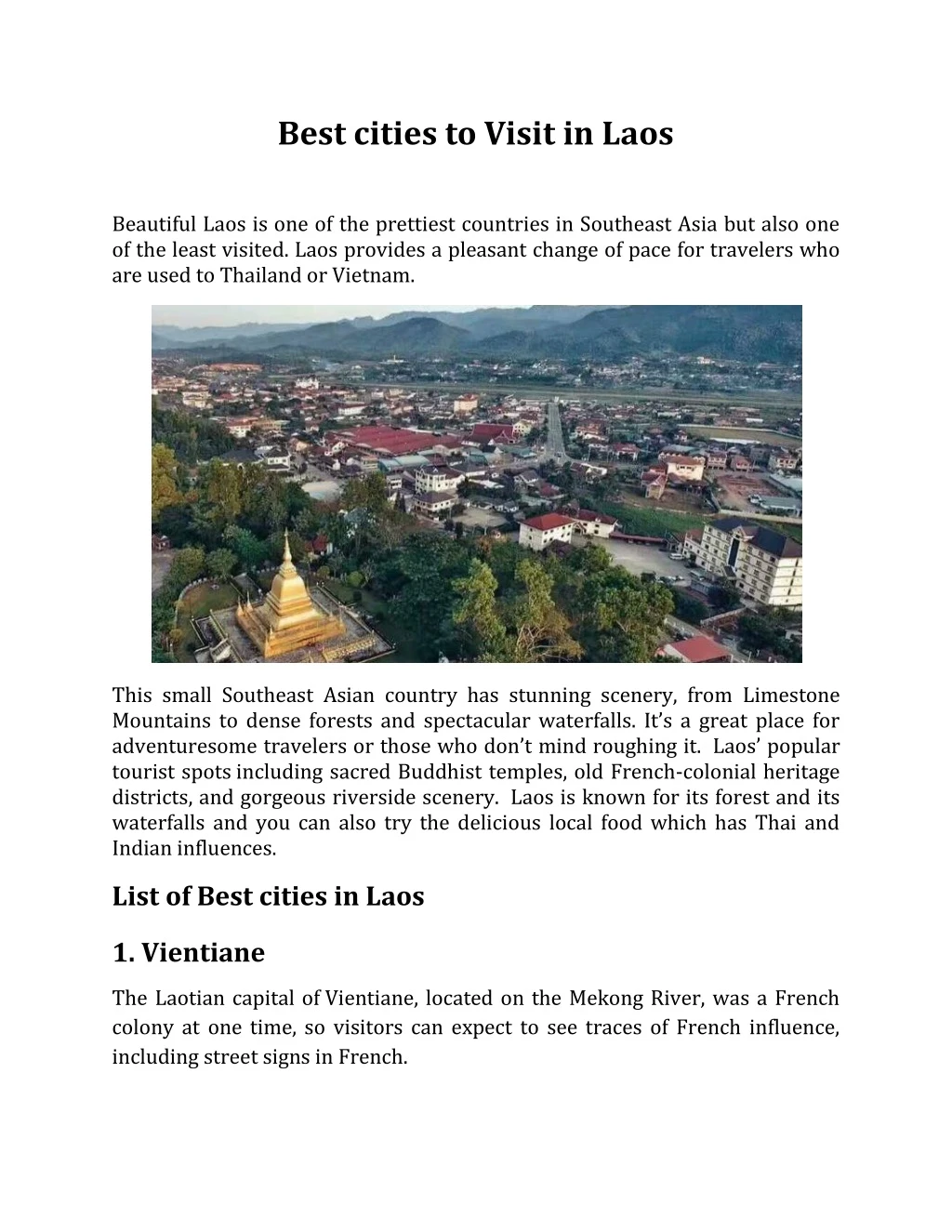 best cities to visit in laos