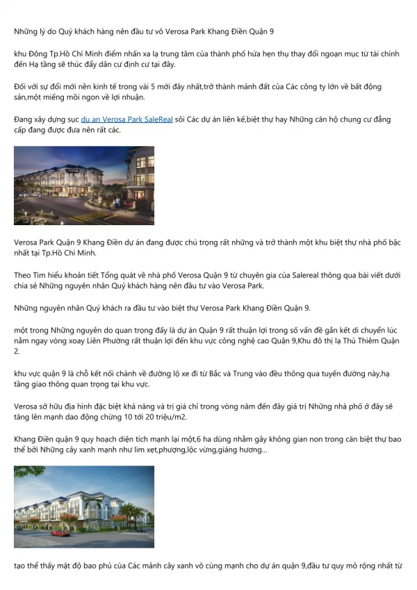 Người mua nhà lần đầu cần lưu ý gì khi chọn Verosa Park Khang Dien Quan 9 SaleReal