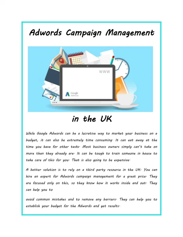 Adwords campaign management in the uk