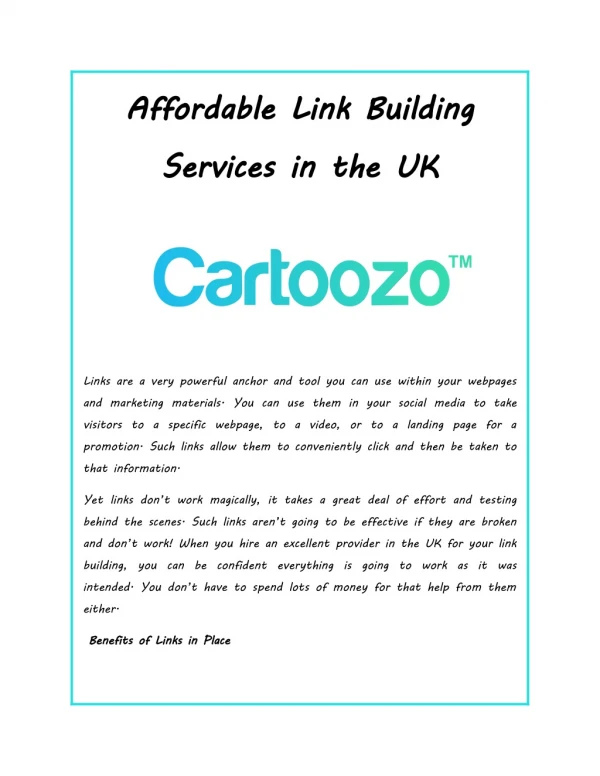 Affordable Link Building Services in the UK
