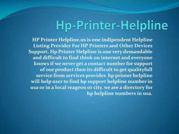 HP Printer Helpline