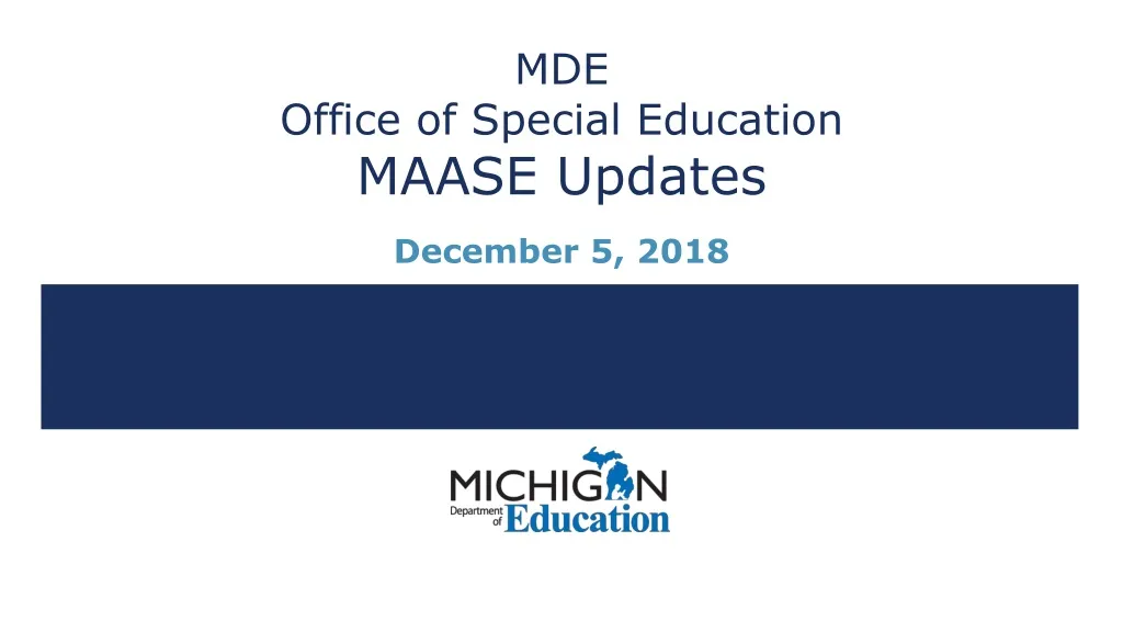 mde office of special education maase updates