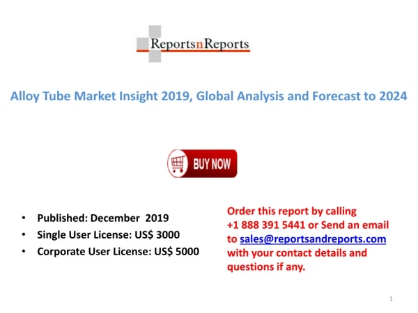 Alloy Tube Market Report-2019 Trend, Share and Research