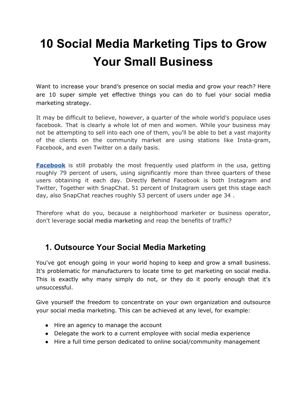 10 social media marketing tips to grow your small